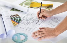 Draftsman Drawing Plan On Blueprint